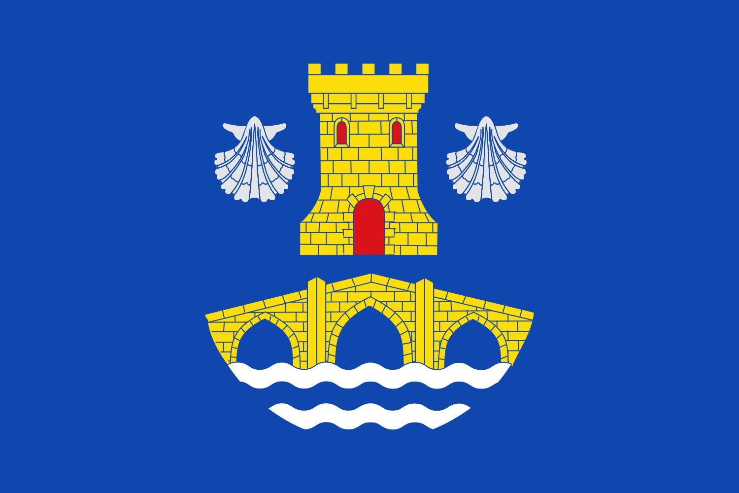 Drapeau Coristanco résistant aux intempéries avec motif central bleu