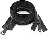 WANGCL 2pcs #8 36 Inch Two Way Separating Zipper Large Plastic Zipper for Sewing Coat Parka Down Jacket Heavy Duty Resin Zippers Bulk (90cm) - 1