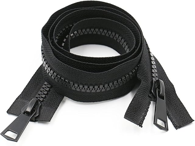 WANGCL 2pcs #15 39 Inch Two Way Separating Zipper Large Plastic Zipper for Sewing Coat Parka Down Jacket Heavy Duty Resin Zippers Bulk (100cm)