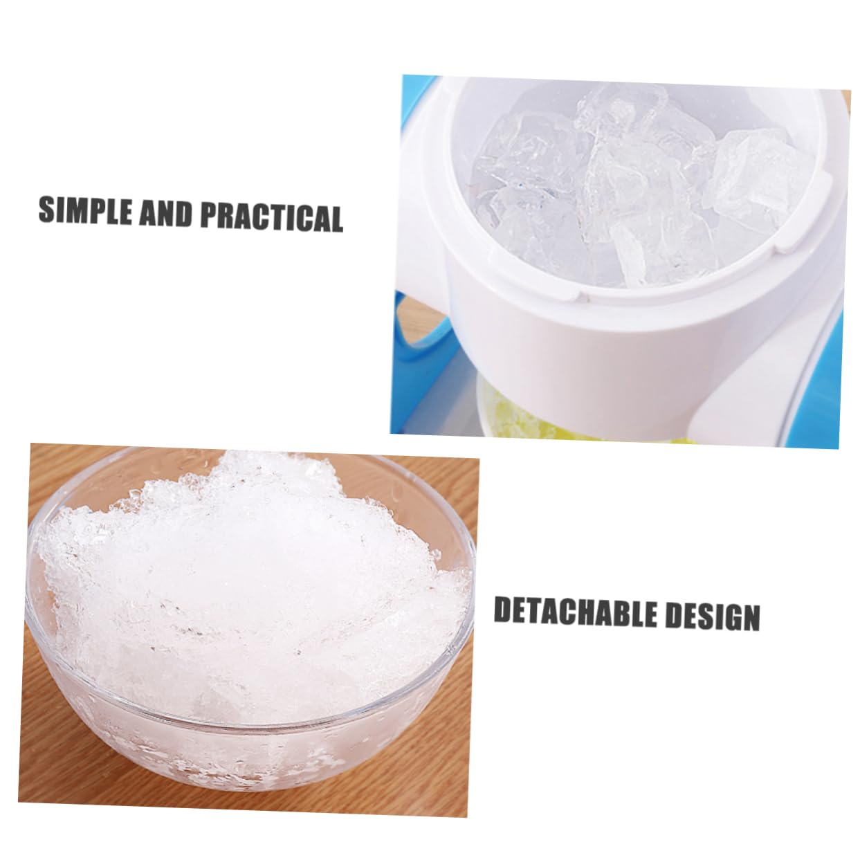 POPETPOP Trituradora De Hielo Manual Máquina Portátil para Hacer Hielo Raspado para Conos De Nieve y Granizados Diseño Desmontable Azul