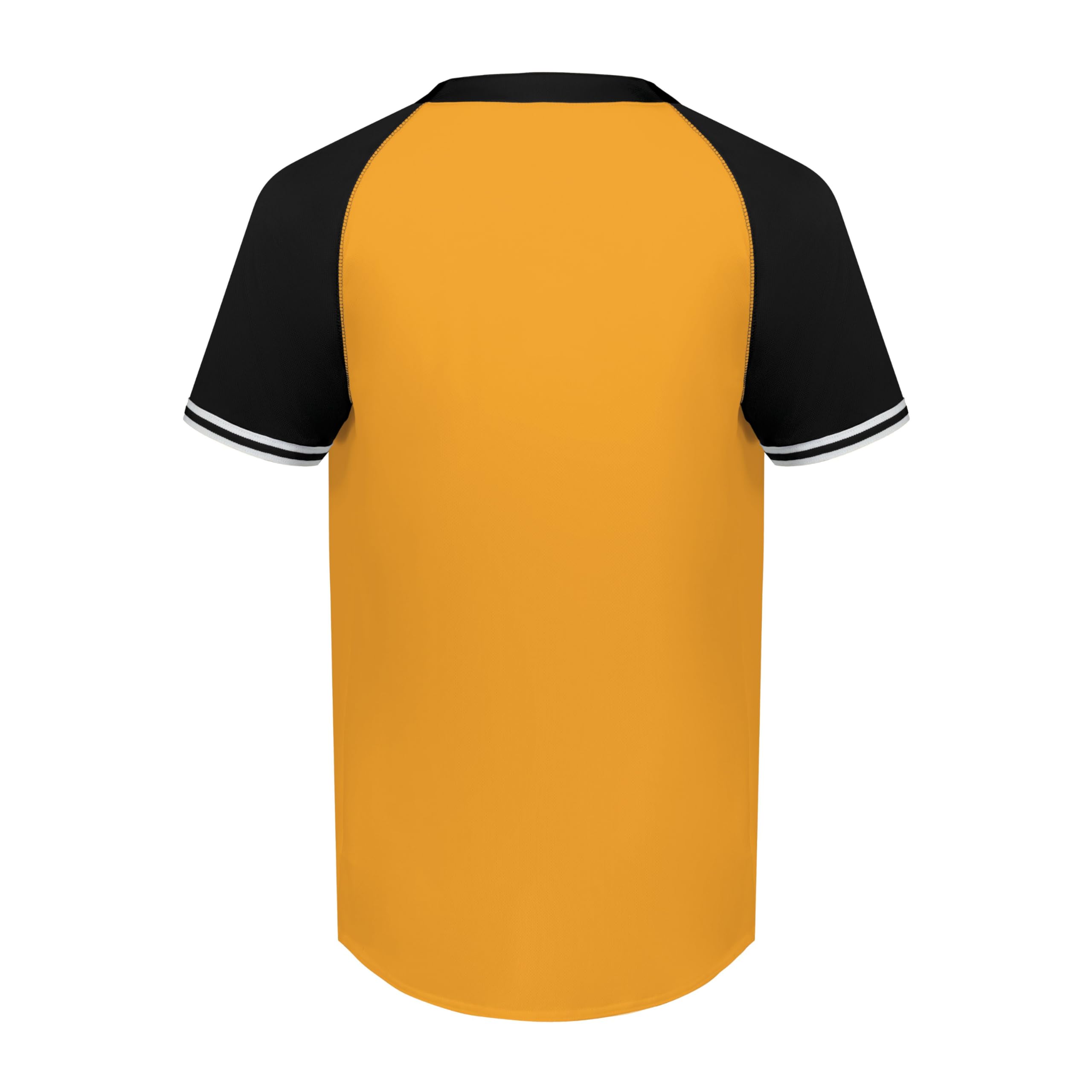 Augusta Sportswear Boys Cutter+ Henley Jersey, Gold/Black, Large