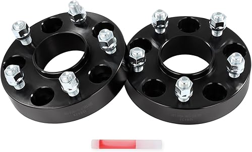 SCITOO 2 espaciadores de rueda de 5 x 5 pulgadas de diámetro de 1.25 pulgadas, pernos de 2.815 in de 14 x 1.5 pulgadas, espaciadores de rueda de 5