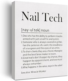 Nail Tech Salo Studio Decor Canvas Wall Painting for Appreciation Gifts Minimalist Painting Ready to Hang for Beauty Workshop Home Canvas Poster Prints Framed Ready to Hang 11.5 X 15 Inch