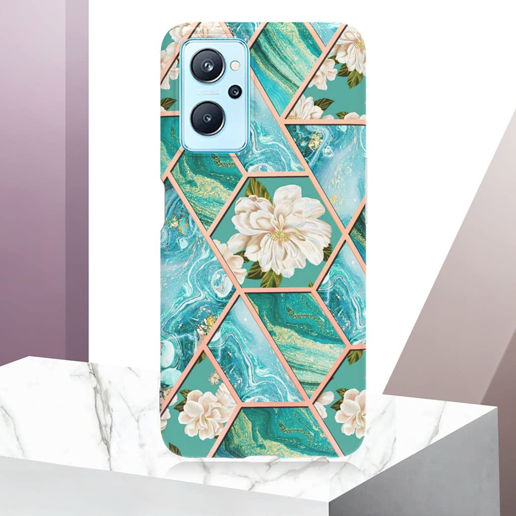 SEAHAI Cover Portafoglio Per Oppo A96/A76/Realme 9i | Custodia In Pelle Con Gatto E Foglie In Rilievo, Anticaduta, Rosa Oro - 4