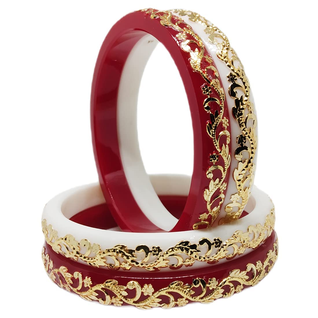 Tanvi J Plastic Gold Plated Shakha Pola Bangle Set for Women (B094NVGKPX) Amazon Price History, Amazon Price Tracker