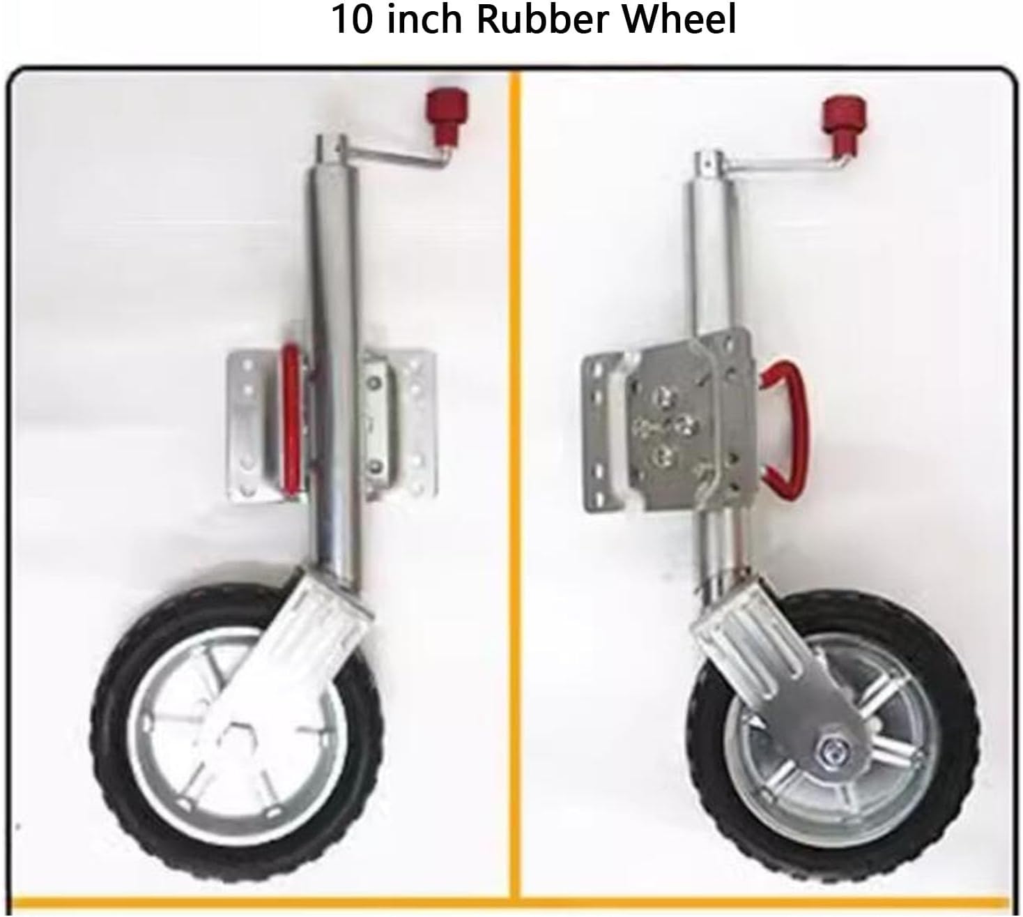 Trailer Jack Wheel - Heavy Duty Marine Swivel Trailer Jack, Support Folding Jockey Wheel, Bolt-On Swivel Tongue Jack, 900kg Load Capacity, 25cm Stroke, for Boat Caravan Caravan Motorhome