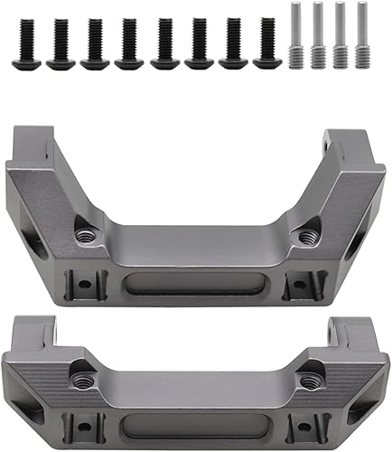 Linsvirgo 2 piezas 110 RC Crawler CNC aleación de aluminio delantero y trasero parachoques montaje apto para 110 RC Truck Crawler TRAXAS TRX4 Land