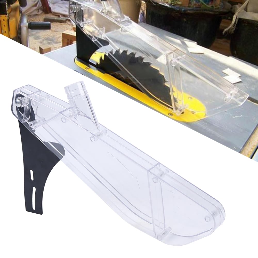 Cloche de protection pour scie circulaire de table transparente de 30,5 cm - Couvercle en plastique - Protection de lame de scie circulaire de table - Protection efficace contre la poussière et
