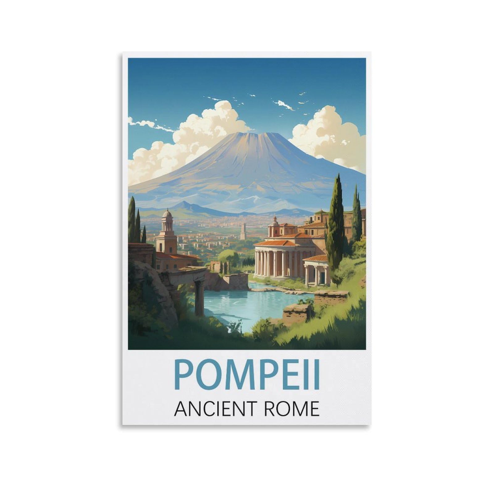 ZBBGGOZ Pompeii Ancient Rome Vintage Travel Posters 08x12inch(20x30cm) Canvas Wall Posters And Art Picture Print Modern Family Bedroom Decor