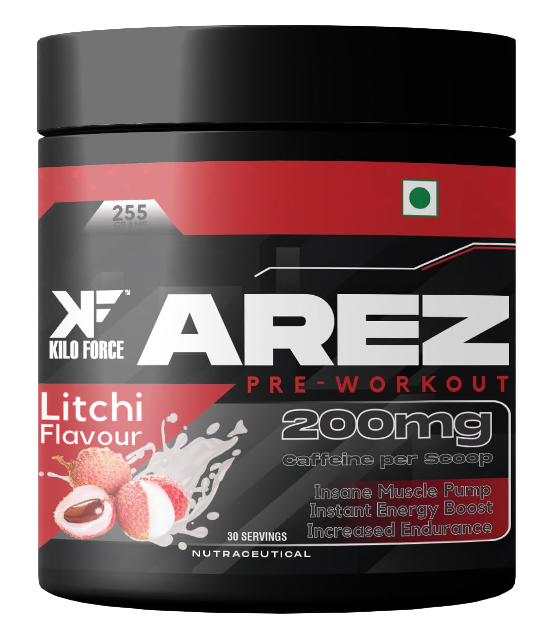 AREZ PREWORKOUT KILOFORCE™ |255 g |30/60 Servings|3000 mg Beta Alanine|200 mg Caffeine | Creatine | and other Added Premium Ingredient to Elevate your Energy, Focus, and Endurance (Litchi) (B0CKDZ5TZF) Amazon Price History, Amazon Price Tracker