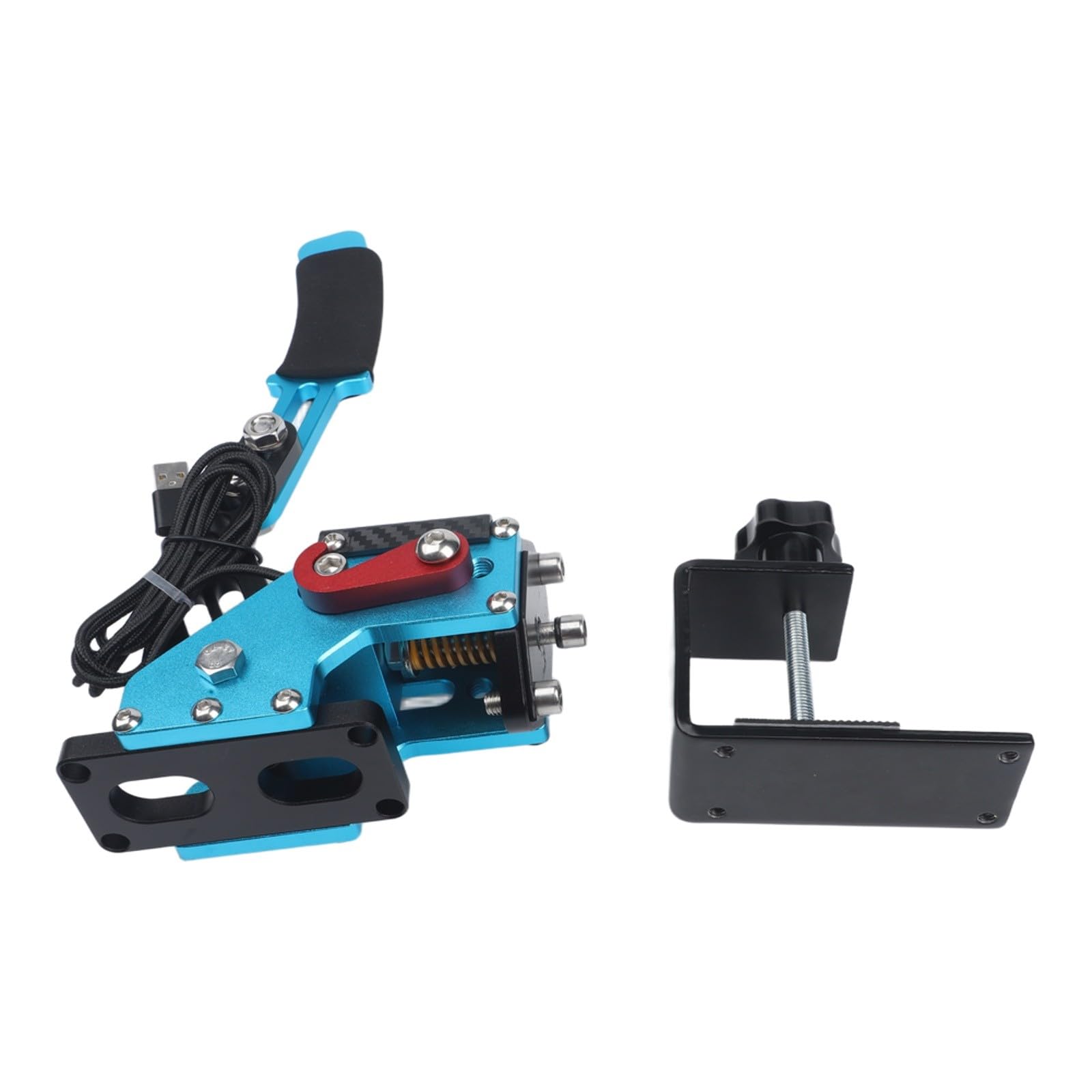 MoSundi USB freno a mano PC Racing Games, compatibile con Logitech G27 G29 G920, tensione regolabile sensore Hall, lega di alluminio Drift Brake Assetto per Corsa per Dirt Rally (blu)