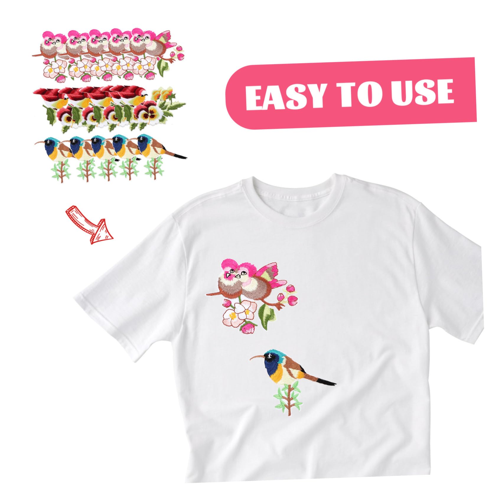 jojofuny 4 Set Toppe Ricamate Forma Per Abbigliamento Applicazioni Per Cucire E Decorare Patch Per Jeans E Facile Applicazione 15 Pezzi * 4