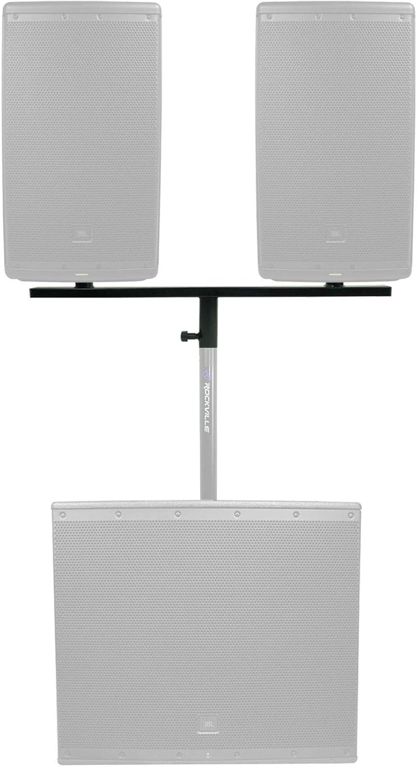 Rockville DP Mount Dual 8/10/12" PA Speaker Cabinet Adapter, Sturdy Steel, 80 lbs Capacity, Space-Saving, for DJs and Live Sound Professionals