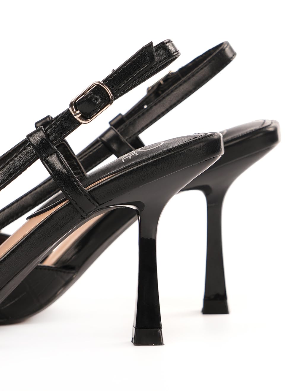 Zapatos de tacón para mujer, tacón de 10 cm, negro, piel sintética suave, zapatos cómodos con tacón, tacones altos, hondas, AH2307-18