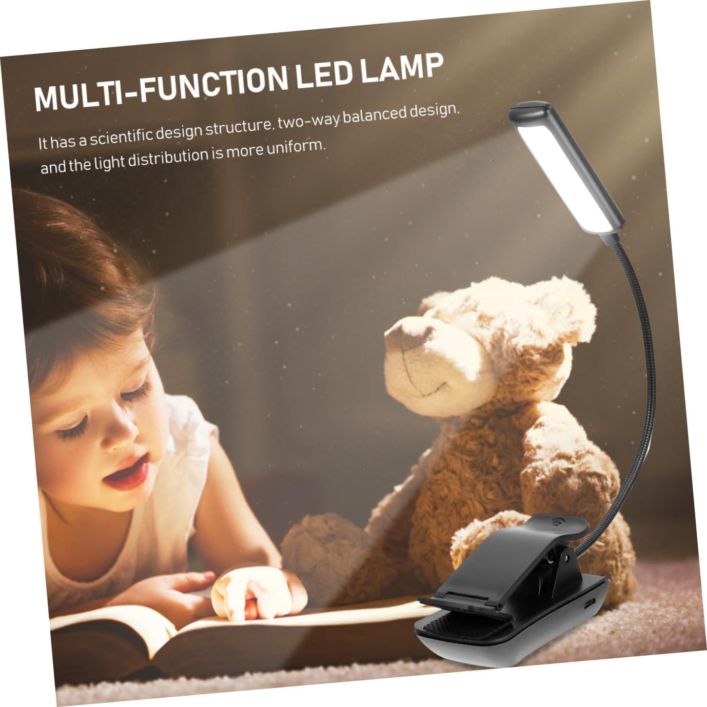 2Sets Rechargeable LED Reading Clip Lamp Brightness Music Score Lights for Piano and Book Eye-Care Book Light with Flexible Gooseneck for Night Reading and Desk Use