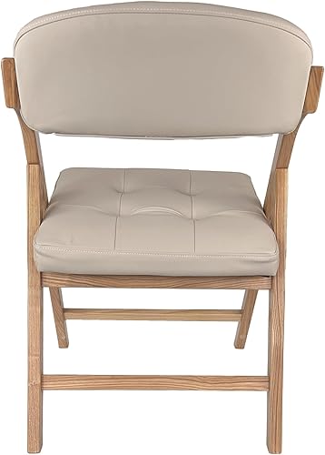 Miniatura 8 de Silla plegable de madera con asientos acolchados, sillas de comedor plegables apilables, silla adicional para invitados, cocina, dormitorio, sala de