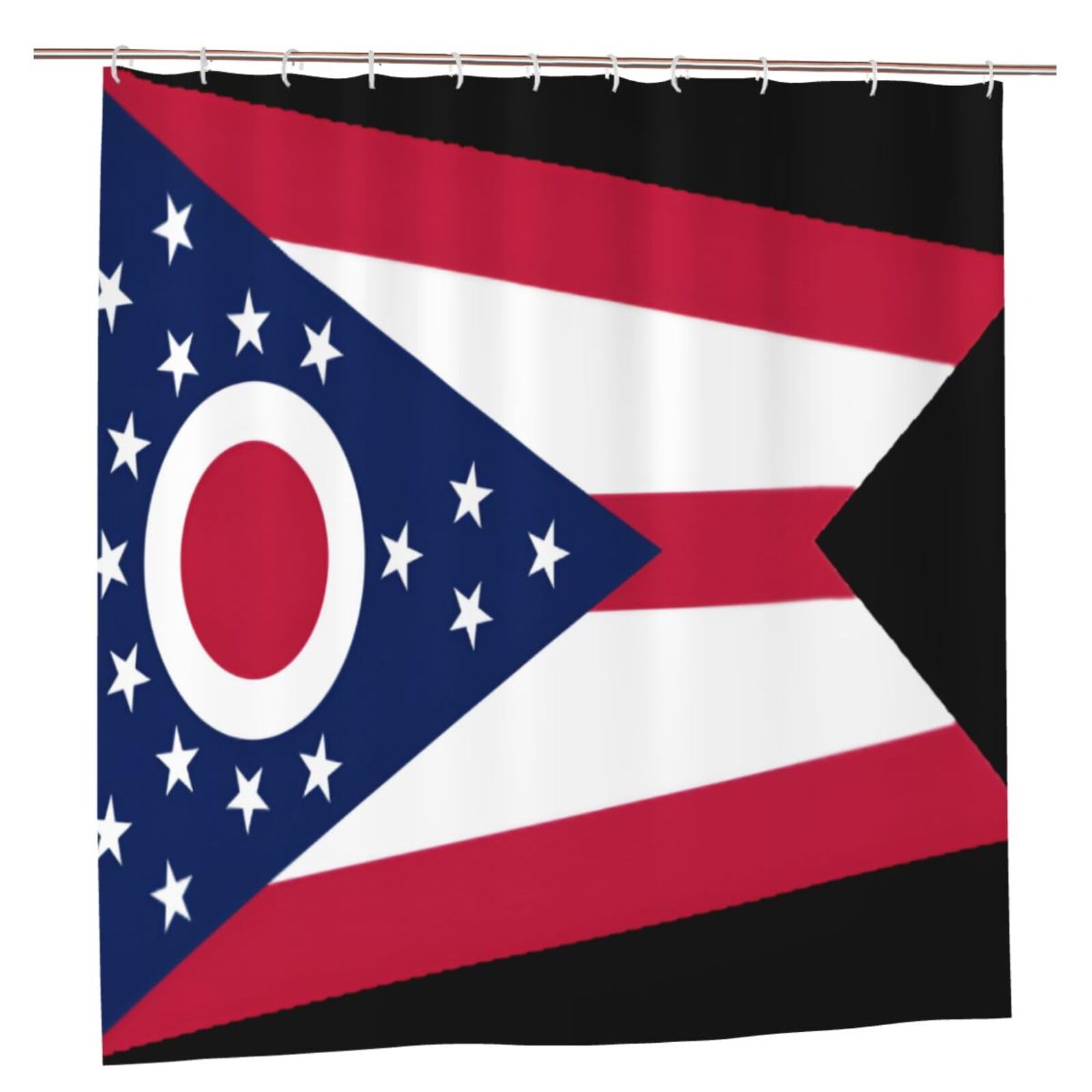 Klgrtjhk Plastic Ohio State Flag Shower Curtain 72X72in Bathroom Curtain﻿