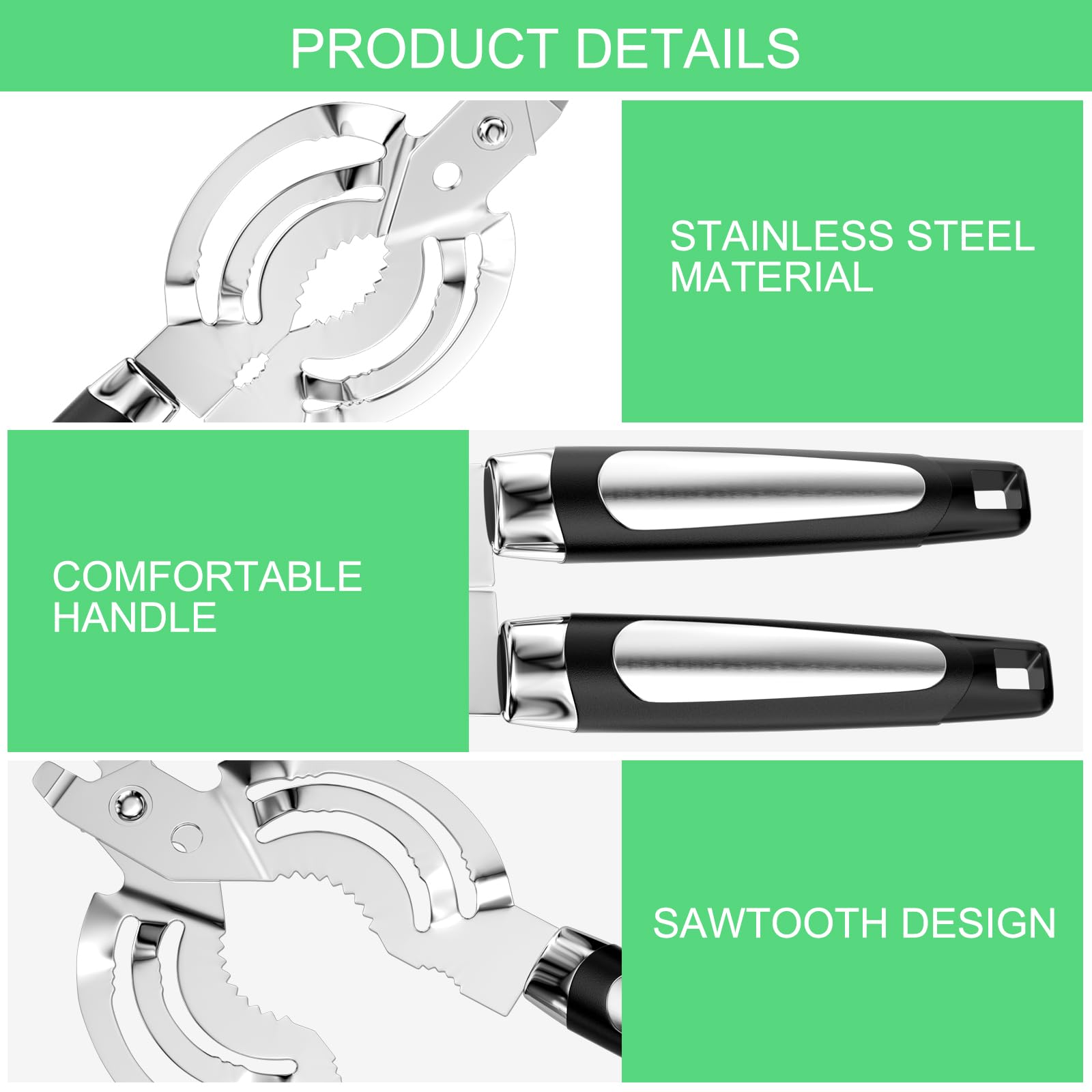 Apribarattoli Manuale In Acciaio Inox - Multifunzione Per Barattoli, Tappi E Noci - Foto 7