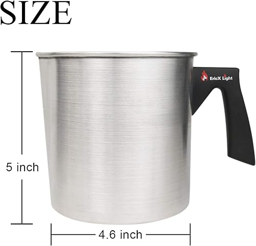 Miniatura 2 de EricX Light - Olla para hacer velas, 2 libras, olla de cera de doble caldera, boquilla de verter sin goteo y mango resistente al calor, diseño de