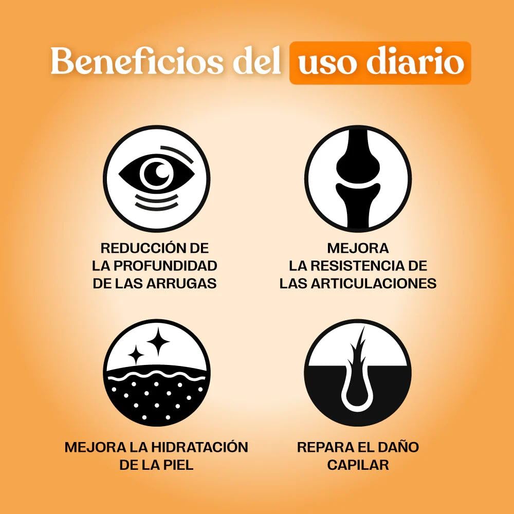 Colágeno con Magnesio, Ácido hialurónico y Biotina. Super Collagen sabor cereales de canela. Colágeno Tipo I y III de origen Bovino. El colágeno más completo.… (300 gr, Canela)