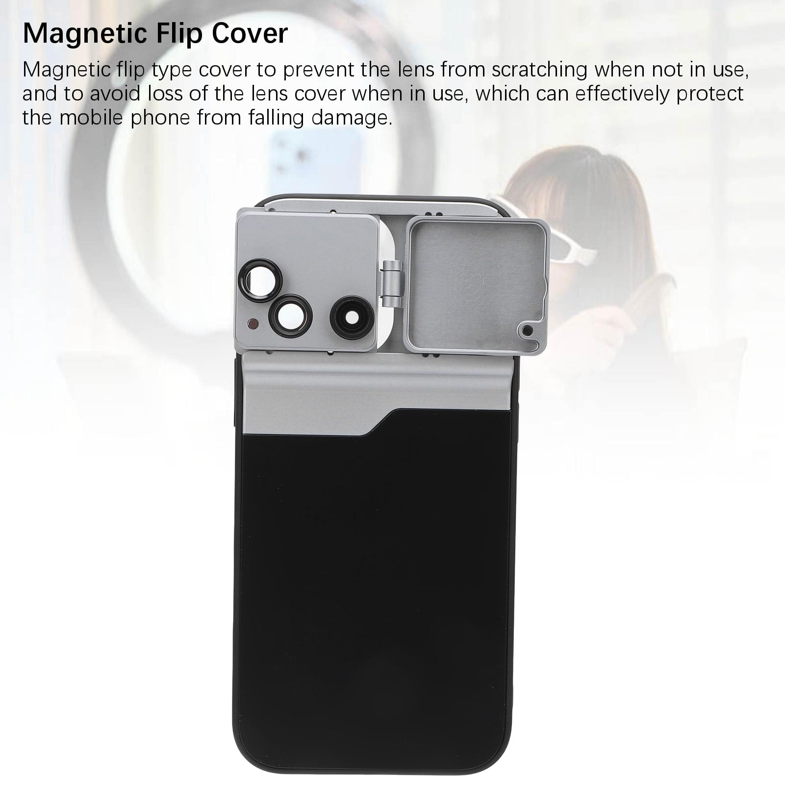 Obiettivo Fotocamera per Telefono 16 Pro con Custodia, Obiettivo Fotocamera Universale con Clip, Teleobiettivo 2X e Obiettivo Fisheye Macro 10X con Copertura Magnetica per 16