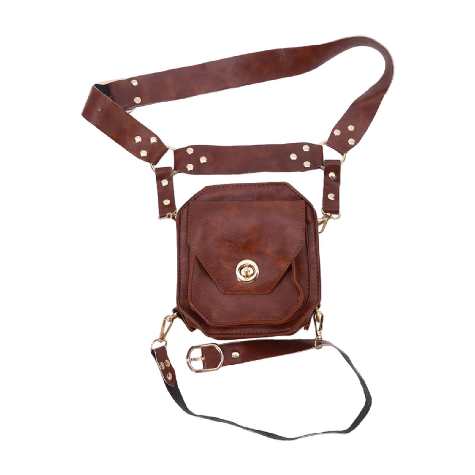 Generic Marsupio da cintura, marsupio, borsa, marsupio, per uomo e donna, accessori rinascimentali, Marrone