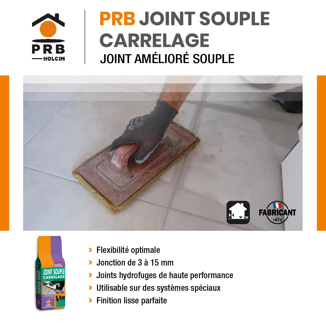 Joint Amélioré Souple Carrelage B85 Gris Lavezzi 5kg - Joint Haute Performance pour Murs et Sols Intérieur/Extérieur - Finition Durable, Hydrofuge et Résistante aux Déformations