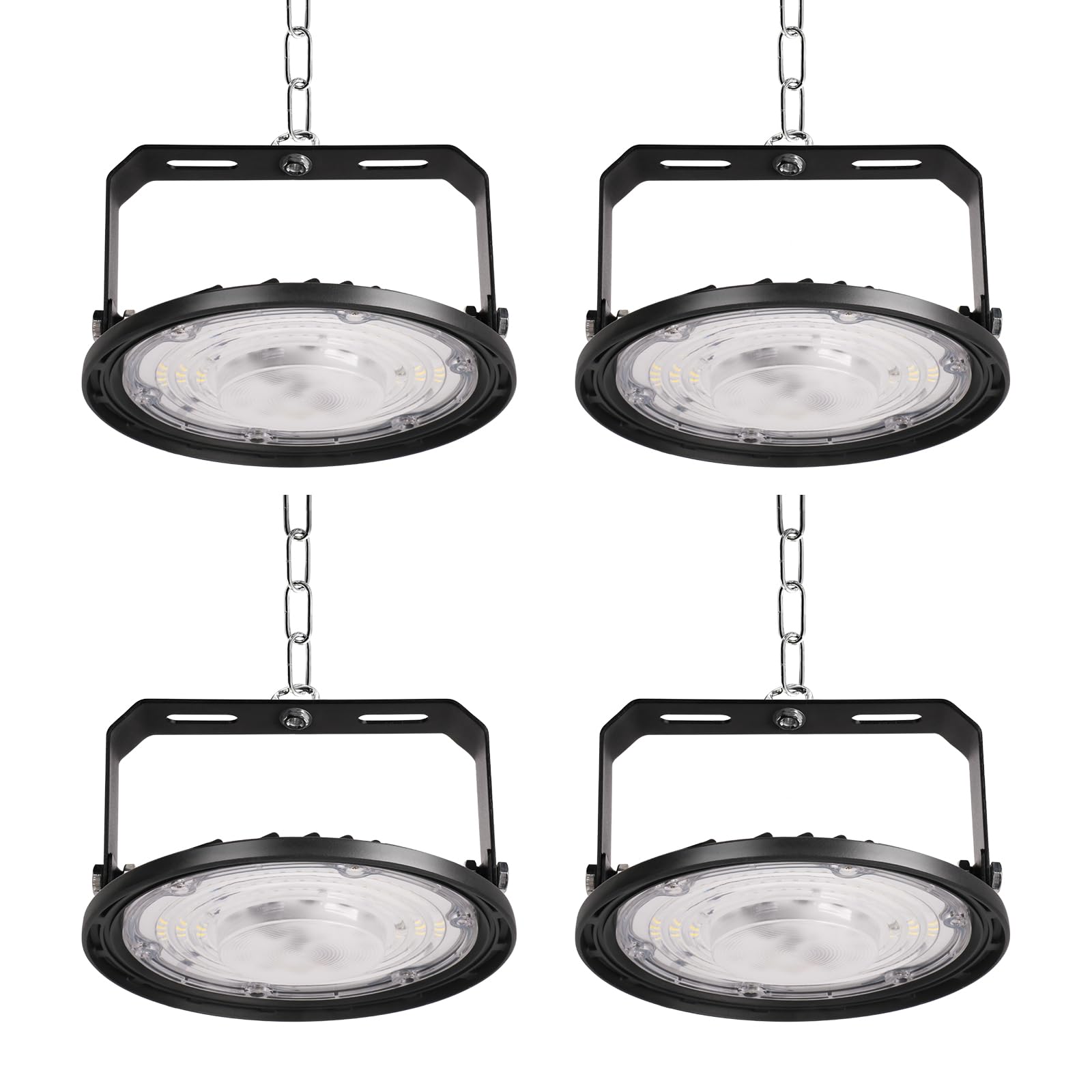 Fosingut 100W Industrial LED Floodlight,10000LM High Bay Spot Light Workshop Lighting,Cool White 6500K IP65 Waterproof UFO Ceiling Light LED Interior Chandelier for Warehouse,Factory,Hall,Gym-4pcs — image 1
