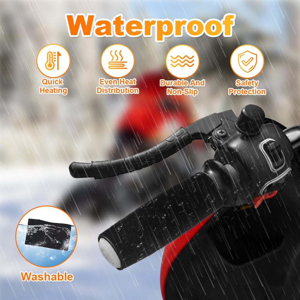 Poignées Chauffantes Moto 12V – 3 Niveaux De Chaleur Intelligents, Imperméables IP67, Universelles Pour Guidon De Moto, Scooter Et Quad
