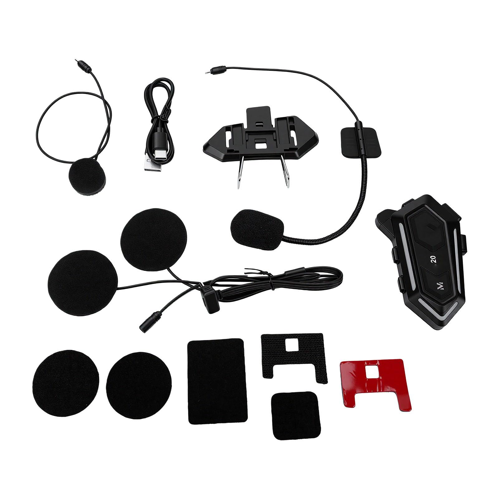 Jiawu Auricolare Bluetooth per Casco Bluetooth Avanzato 5.3 con Esperienza Sonora Coinvolgente per la Guida in Moto Resistente All'acqua IPX6
