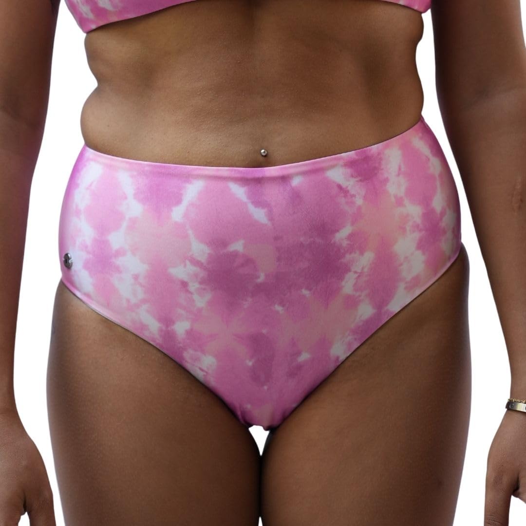 tfw Printed High-Waist Bikini Bottom for Ladies, Pull-on Swimwear, Full Coverage, Tummy Control, Women's Clothing-picture-27