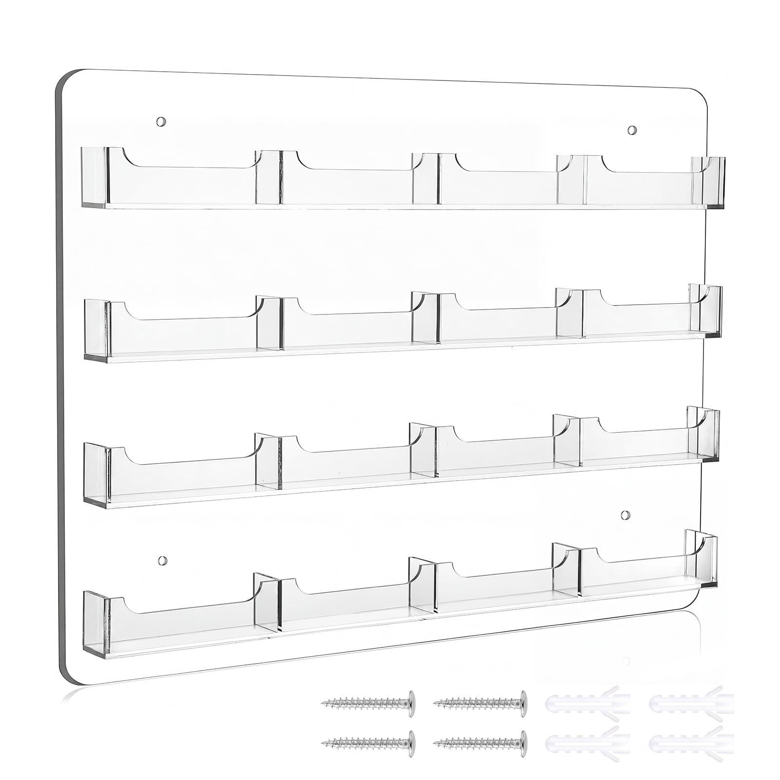 Seahelms 16 Pockets Wall-Mounted Card Holder, Business Card Display Stand, Acrylic Business Card Holder for Wall, Office, School