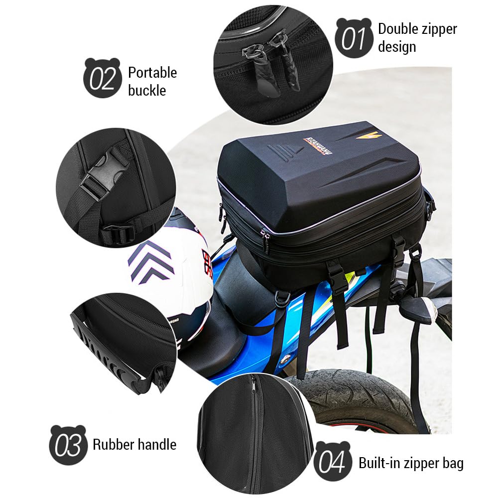 Sac à dos de moto - Grande capacité - Étanche et réglable - 20 à 28 l - Pour casque de moto