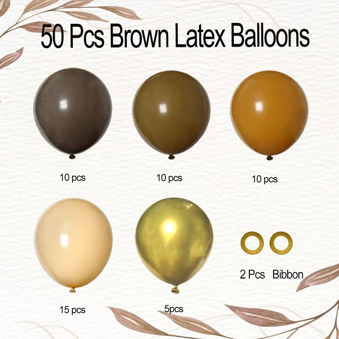 Braune und goldene Luftballons, 30,5 cm, Retro, Braun, Metallic, Goldballon, Kakao, Kaffee, Bräune, Nude, Luftballons für neutrale Bären, Babyparty, Geburtstag, Erntedankfest, Party-Dekorationen