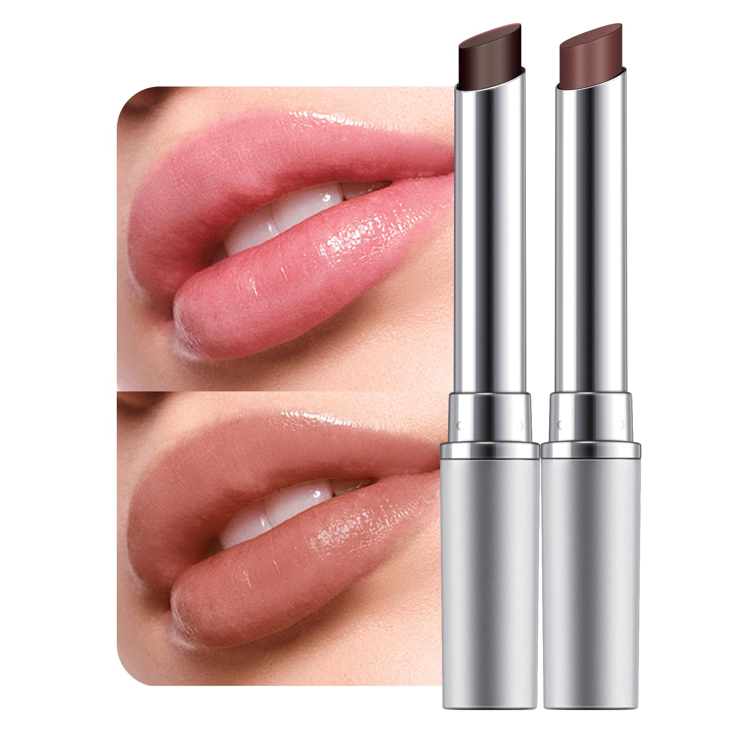 URQT 2 Pack Nude & Pink Honey Lipstick Tinted Lip Balm – Moisturizing Sheer Lip with Natural Shine, Hydrating & Lightweight Lip Tint, Long-Lasting Dark Cherry Tinted Balm Lip Stain