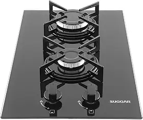 Fogão de Mesa Cooktop 2 Bocas Vidro Preto à Gás - SUGGAR - FG2002VP
