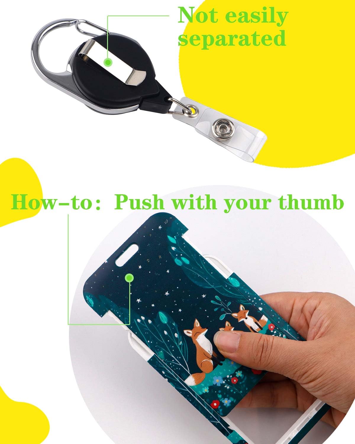 Fox Retractable Lanyard Card Holder Set including Stylish Design, Durable - Image 2