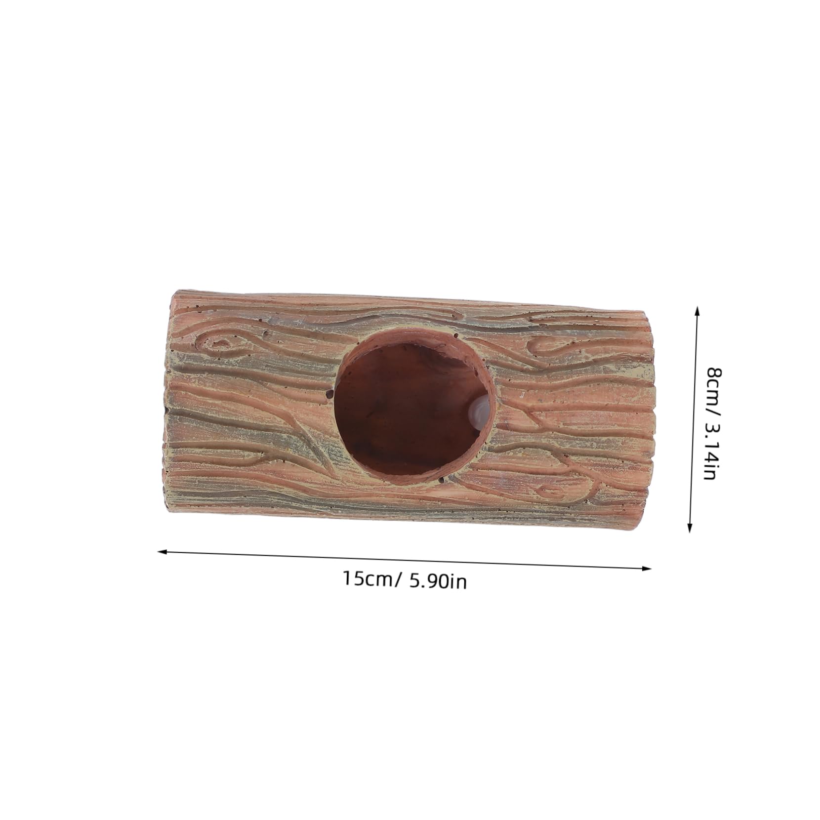 BESPORTBLE Leopard Gecko Basking Hide Handmade Resin Tree Trunk Reptile Tank Cave Decor Suction Mounts