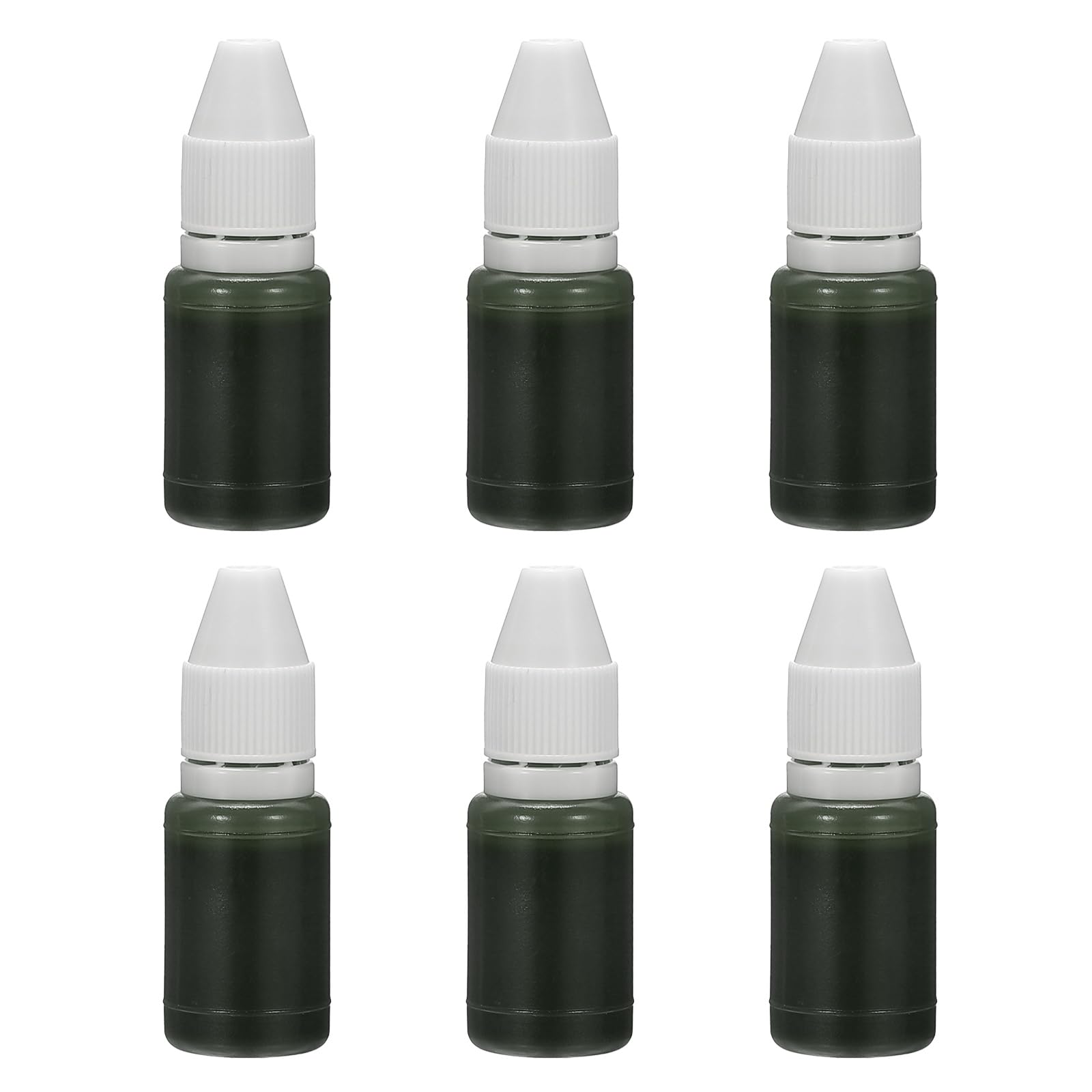 PATIKIL 0.33oz Refill Ink for Stamps and Ink Pads, 6Pcs 10ml Stamp Pad Ink Refill for Office Stamp Self Inking Stamp Date Stamp Scrapbooking, Green — image 1
