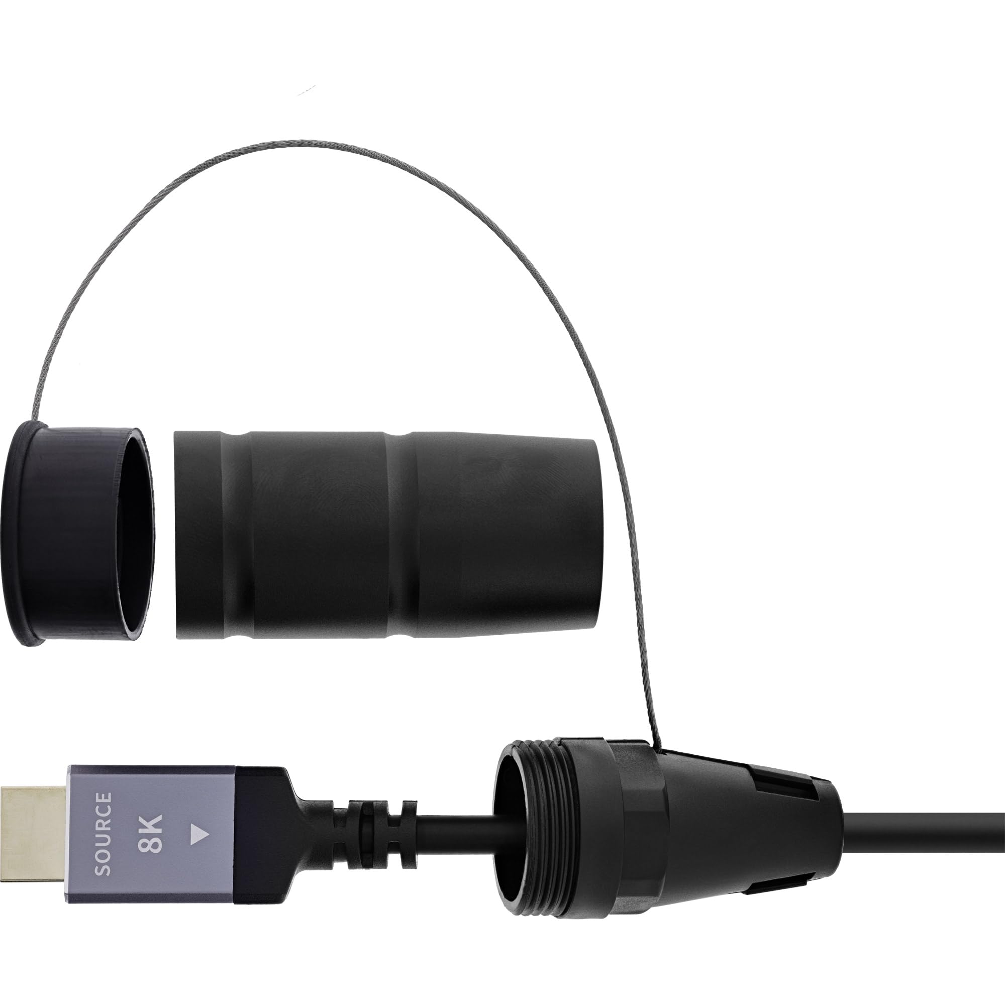 InLine Bęben kablowy HDMI, Ultra High Speed HDMI 2.1 AOC, 8K @ 60 Hz, 4K @ 120 Hz, 48 Gb/s, wtyczka HDMI typu A, PCW, czarny, 90 m, 17990T