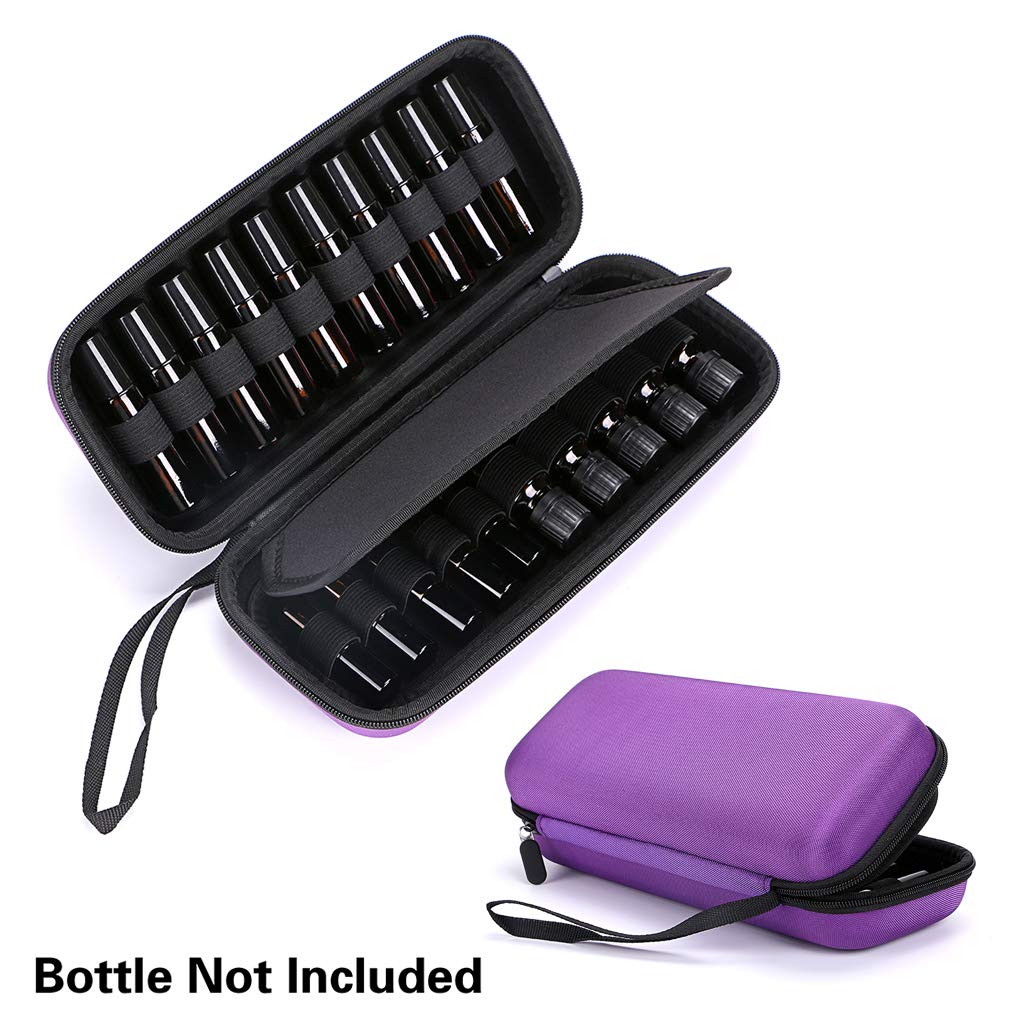 BTSKY EVA 20 bottiglie di olio essenziale, può contenere 10ml rullo, 10 ml, bottiglie da 5 ml, durevole impermeabile hard shell olio essenziale smalto per unghie Bag Organizer (bottiglie non incluse)