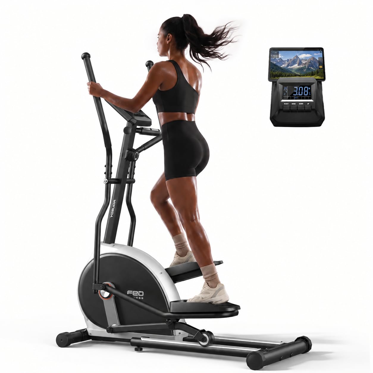 YOSUDA Elliptical Exercise Machine, Compact Elliptical with 12°/45° Incline
