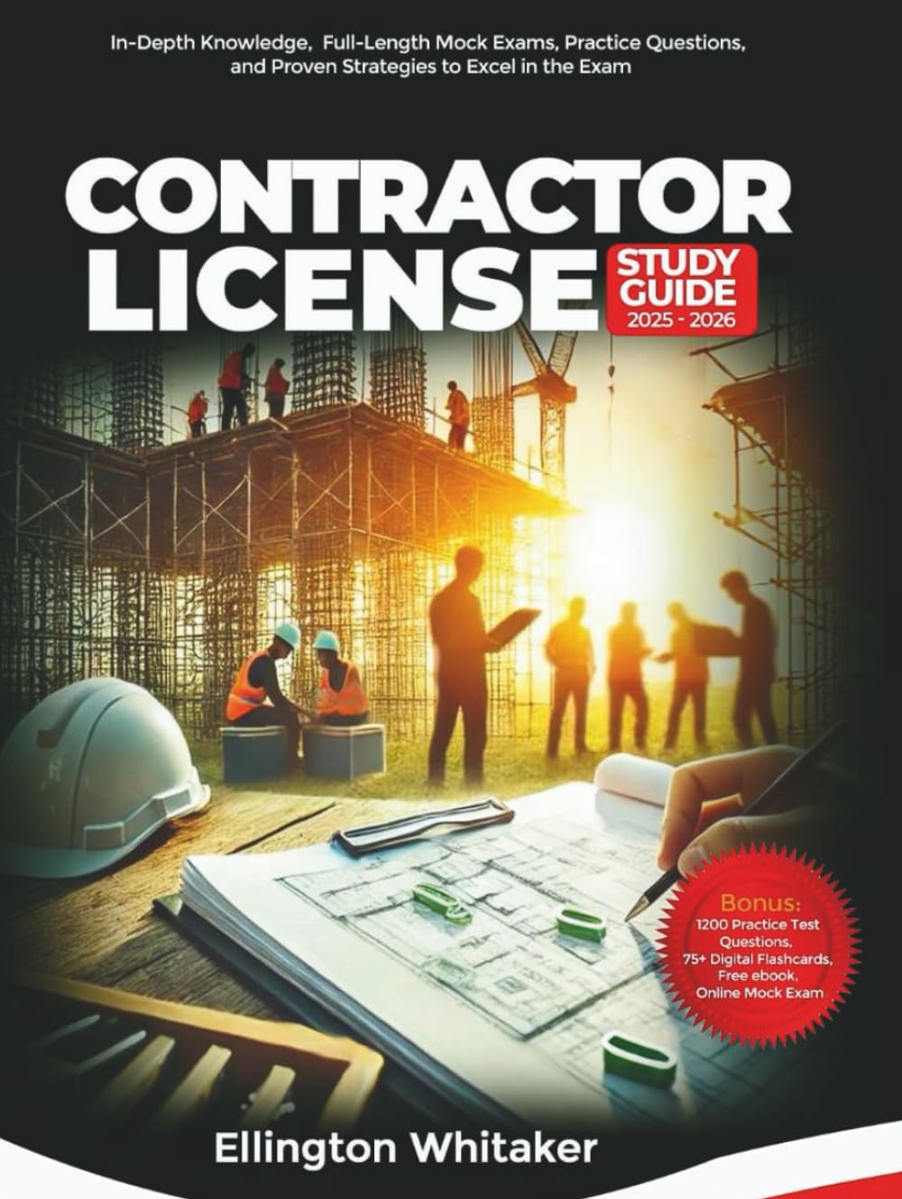 Livre contractor license 2025-2026 incluant des examens blancs et stratégies de réussite
