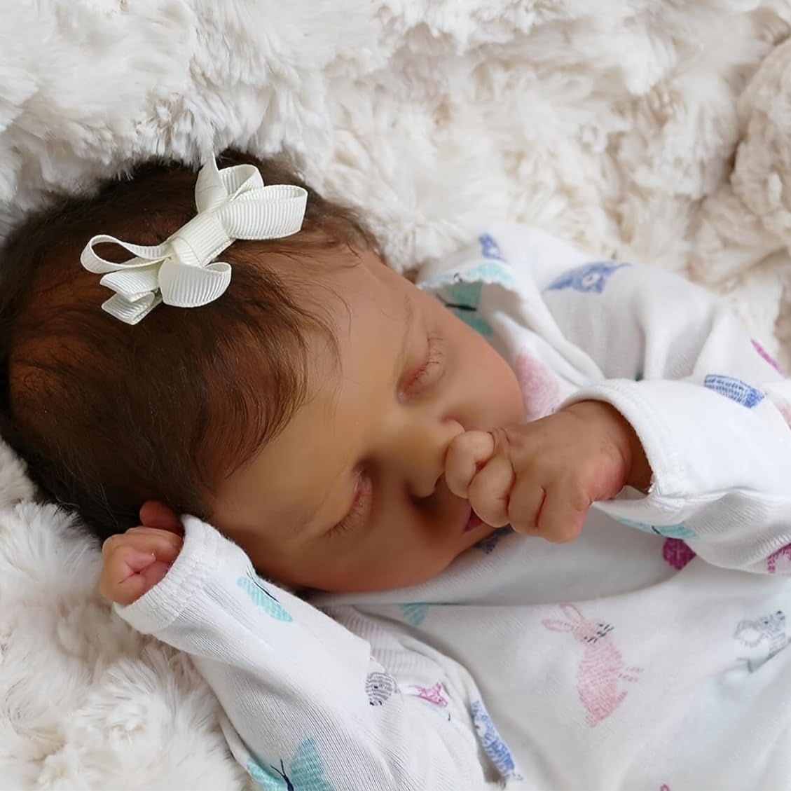 iCradle 18 Inch Reborn Baby Dolls Black Girls Soft Body Vinyl Realistic Baby Doll African American Sleeping Lifelike Newborn Baby Doll Toy for Ages 3+ — Amazon image 4