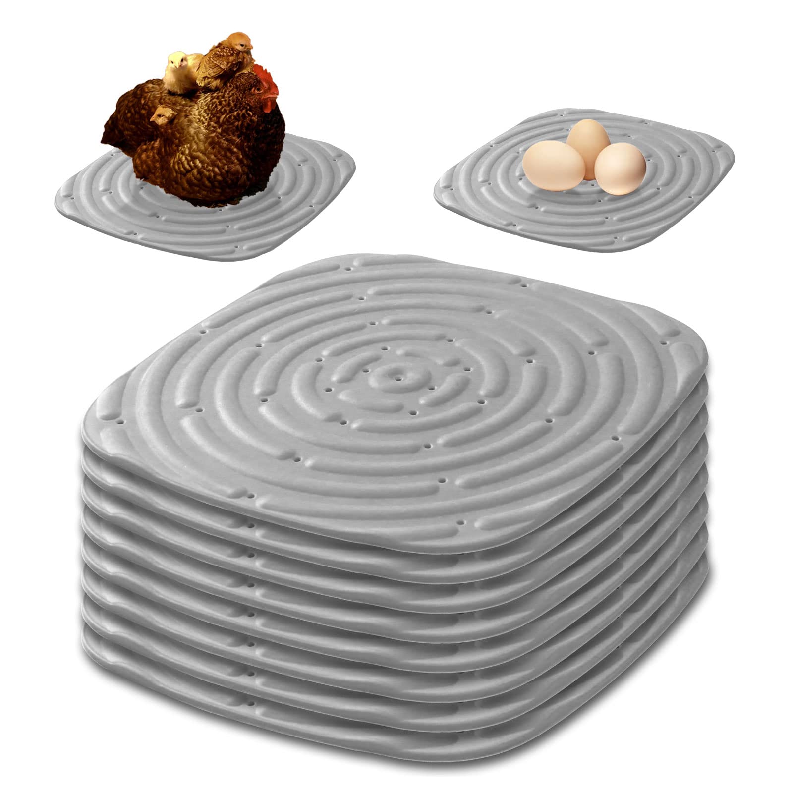 8 Pack Soft Nesting Pads for Chicken Coop, 11.8'' Washable Chicken Nest Mats Sponge Chicken Nesting Box Pads, Reusable Nesting Mats Hen House Box Accessory for Chicken Coop Eggs Protecting (Grey)