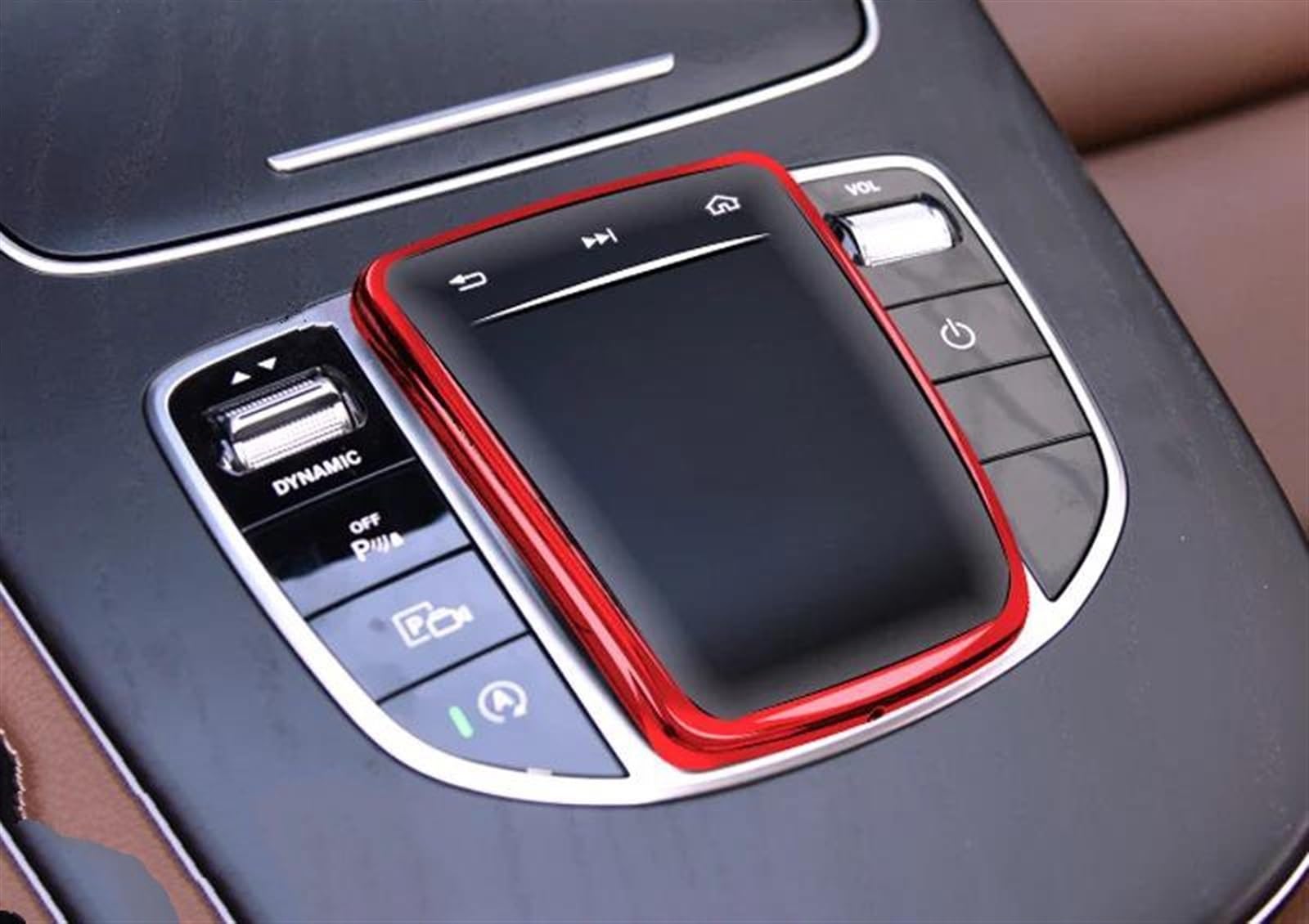 Qibbei Rosso Car Center Control Multimedia Button Mouse Knob Protector Film Sticker For Benz C E Class W205 W213 Gls Glc X253 Stickers(Rosso)