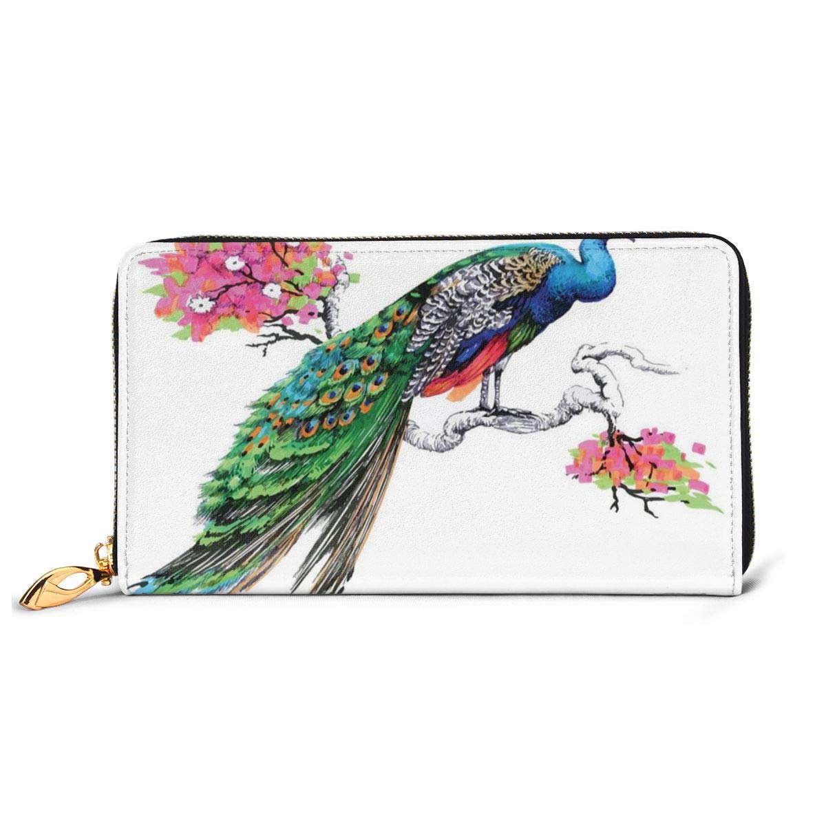 Womens Long Leather Card Holder Purse Zipper Buckle Elegant Clutch