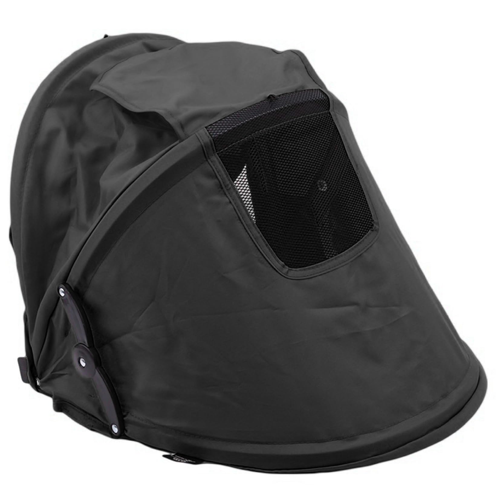 Stroller Umbrella Attachment, Baby Stroller Sun Shade Cover, Adjustable Retractable Full Coverage Shade with Side Pocket for Strollers Wagons, Black