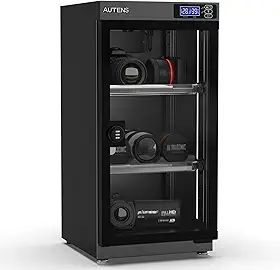 Caixa de armário seco desumidificadora com trava de combinação, controle digital silencioso e economia de energia, para lente de câmera, equipamentos eletrônicos, armazenamento de colecionáveis