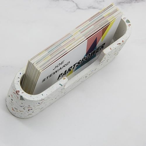 Miniatura 8 de PARTSPOWER Soporte para tarjetas de visita para escritorio, soporte horizontal para tarjetas de presentación de negocios, accesorio de escritorio,